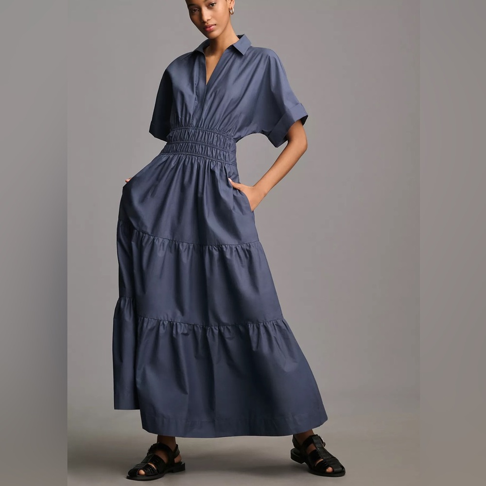 Anthropologie Charcoal Maxi Dress